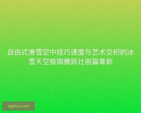自由式滑雪空中技巧速度与艺术交织的冰雪天空极限腾跃壮丽篇章新